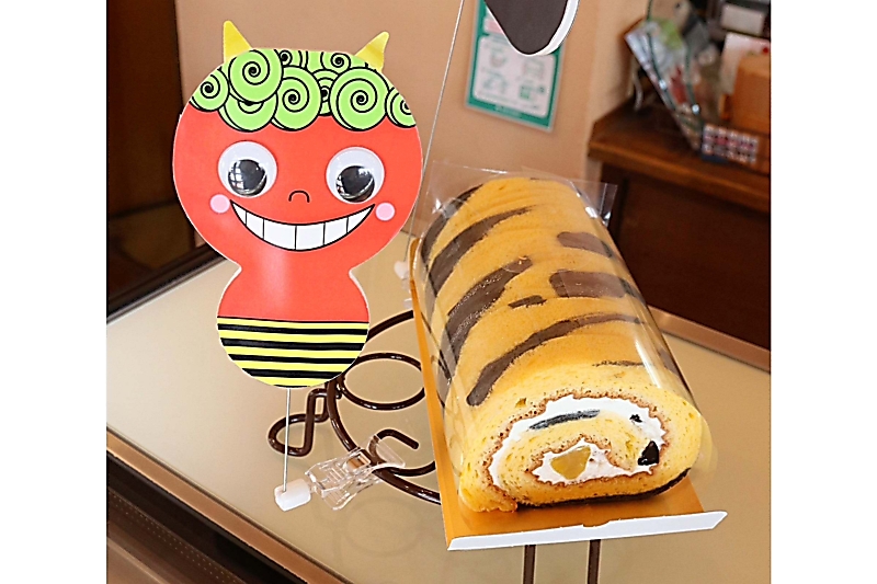 恵方ロール」は鬼のパンツ柄 長野市の「ケーキ屋Sun」、節分に