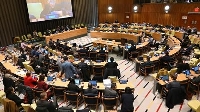 　ニューヨークの国連本部で開かれた核兵器禁止条約の第２回締約国会議＝１１月３０日（共同）