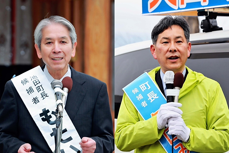 町の将来へ政策訴え 池田町長選スタート 現新2氏が第一声｜信濃毎日
