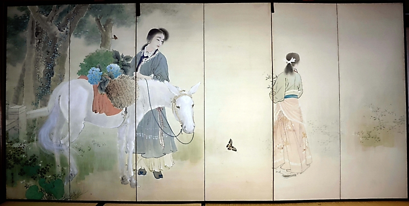 日本画家・菊池契月の屏風絵、発見 出身の中野市の民家に 初期作品か