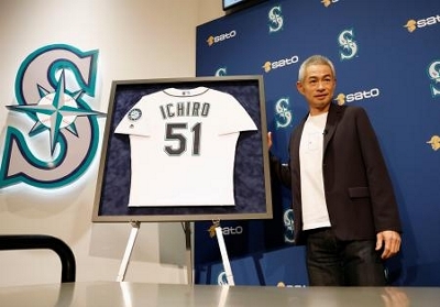 イチローさんの51、永久欠番に マリナーズ、グリフィーらに続き