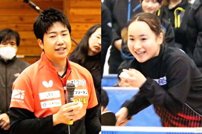 東京五輪で金メダル 伊藤美誠選手と水谷隼さんがそろって子どもたちを