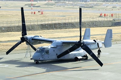 松本空港に米軍オスプレイ1機が緊急着陸 職員に「米軍所属」と答える