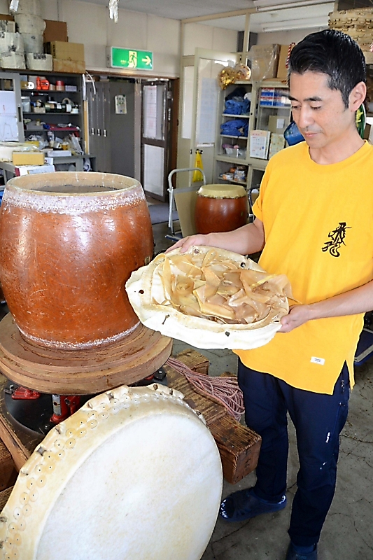 九谷焼で作成された太鼓 九谷焼で作成された太鼓