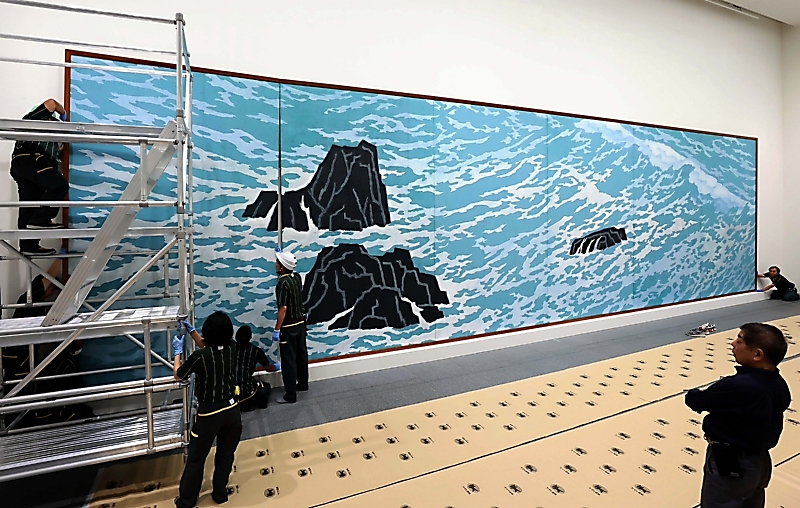 日本画家・東山魁夷さんの大作下絵、長野県立美術館で展示 57年ぶりに