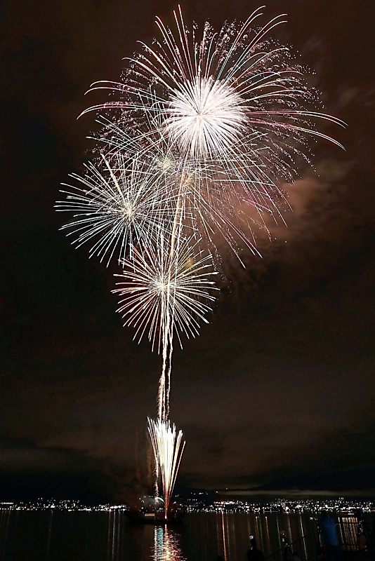 諏訪湖畔で花火職人が技競う「全国新作花火チャレンジカップ」 優勝は