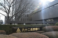 八十二長野銀行の本店＝20日、長野市