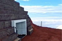 富士山に設置された高見沢のシェルター