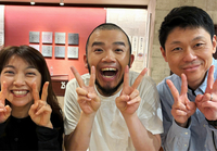 5月上旬、都内にて。野沢温泉、丸見屋商店のお二人と