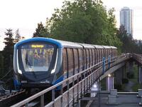 　カナダ・バンクーバー都市圏のスカイトレインの新型車両「マーク5」＝2026年5月21日