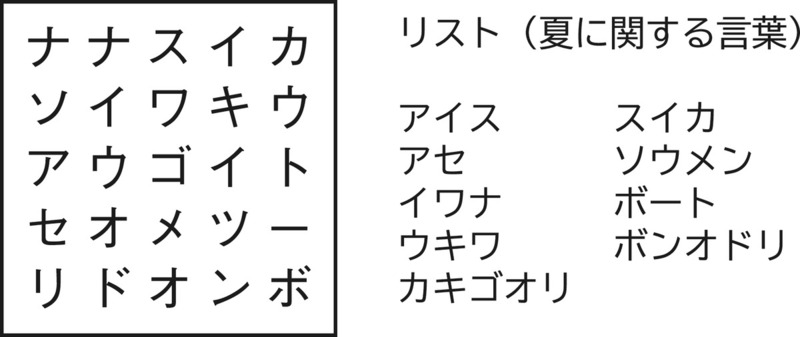 言葉探しパズル「シークワーズ」を作ろう 夏の自由研究にもおすすめ