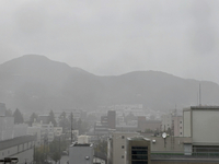 雨となった長野市内＝21日午前10時ごろ