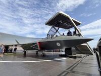 ファンボロー国際航空ショーで展示された日英伊による次期戦闘機の模型＝7月、英南部ファンボロー（共同）