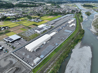 ガイドウェイ製作保管ヤードの航空写真（JR東海提供）
