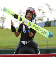 白馬サマージャンプ大会の公式練習に臨んだ渡部善斗