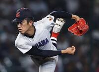 　全国高校野球選手権大会で史上最速の球速156キロをマークした織田翔希投手＝8月、甲子園