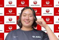 オンラインで取材に応じる陸上女子やり投げの北口榛花＝8月26日