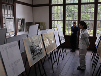 近世コロニアル様式の特徴の大きな窓が印象的な伊藤文四郎の展示コーナー