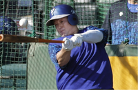 CSファイナルステージに向け打撃練習するDeNA・牧＝甲子園
