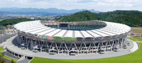 新愛称が「ミネベアミツミ　スタジアムエコパ」に決まった静岡スタジアム＝静岡県袋井市