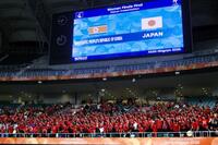 アジア大会のサッカー女子の決勝、日本戦に駆けつけた北朝鮮サポーター＝10月2日、静岡スタジアム